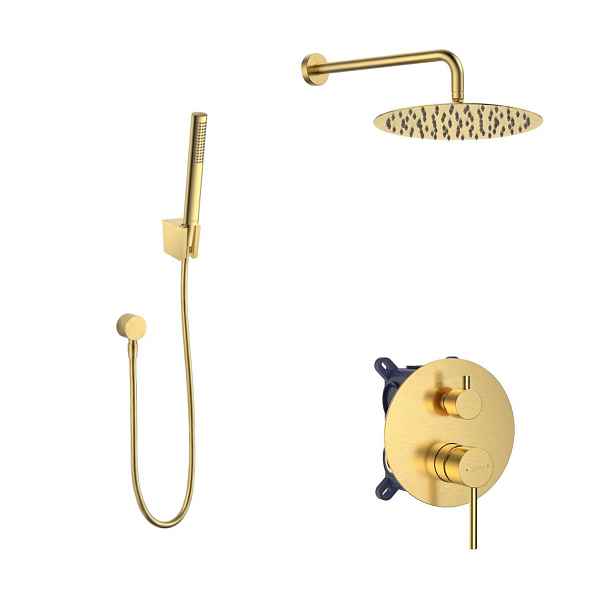 kielle Oudee I - Baterie pod omítku pro 2 spotřebiče, s příslušenstvím EcoSpare a s tělesem, brushed gold 20633SP16