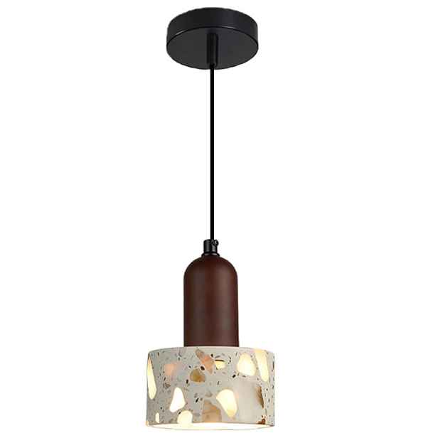 Norská travertinová závěsná lampa z masivního dřeva 7W Led nastavitelná stropní svítidlo