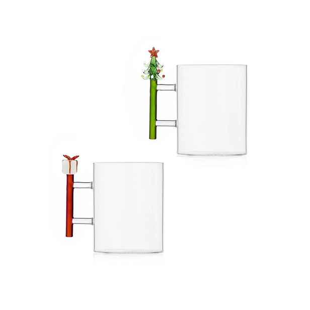 Skleněné hrnky v sadě 2 ks s vánočním motivem 450 ml Long Live Xmas – Brandani