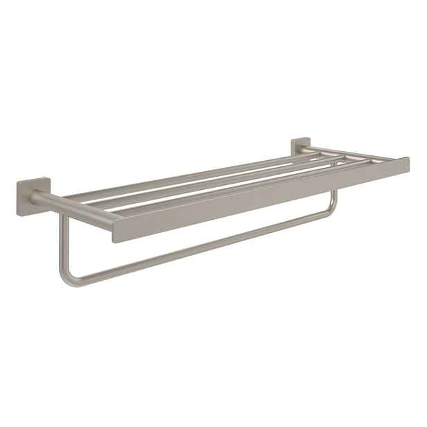 Villeroy & Boch Elements Striking - Držák ručníku s poličkou, délka 60 cm, matný kartáčovaný nikl TVA15200600064