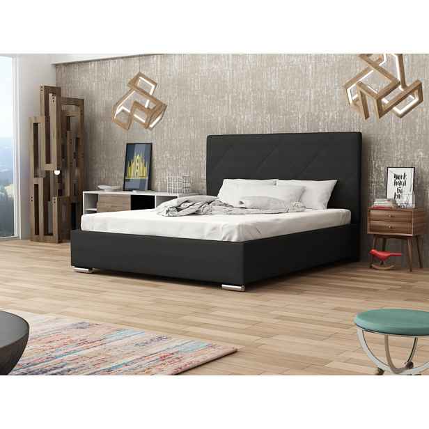 Čalouněná postel SOFIE 5 160x200 cm, černá látka