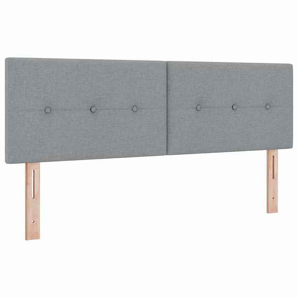 vidaXL Výškově nastavitelné čelo postele Světle šedá 144 cm textil
