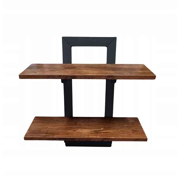 Dřevěné Závěsné Police Rustikální Loft Dikom 40 cm Kov Bronz