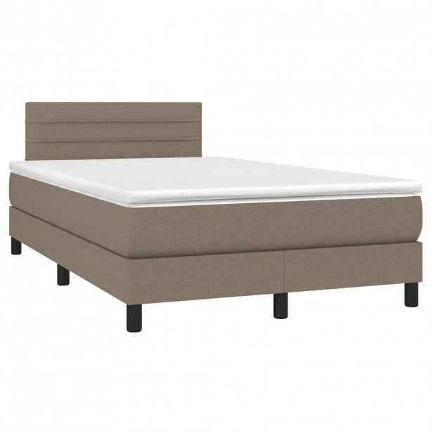 vidaXL Box spring postel s matrací taupe 120x190 cm textil