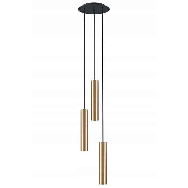 Závěsná lampa Baton Černá Zlatá 3xE27 Stropní Svítidlo do pokoje Obývací pokoj Dům
