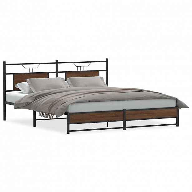 vidaXL Rám postele bez matrace hnědý dub 160 x 200 cm kompozitní dřevo