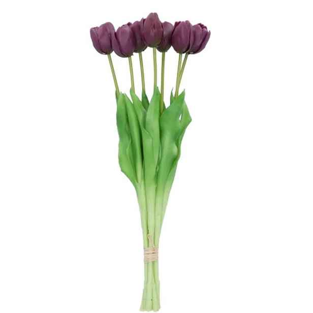 Kytice 7ks fialových realistických tulipánů Tulips - 43cm daan kromhout