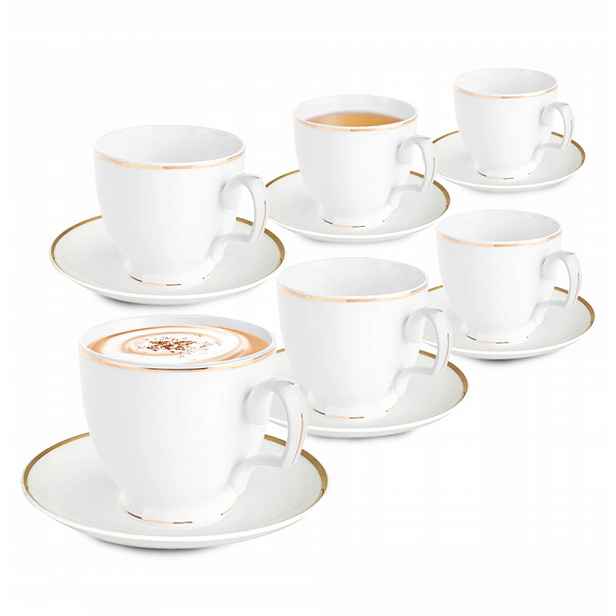 Porcelánové šálky a podšálky MariaPaula Zlatá řada 350 ml 12 ks.