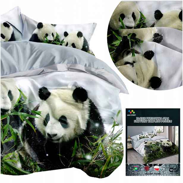 Povlečení 160x200 povlečení 70x80 Andreas se zvířecím motivem Panda, 3D vzor