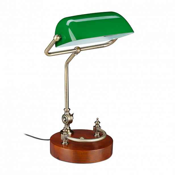 Relaxdays LAMPA Zelená mosazný vzhled sklo