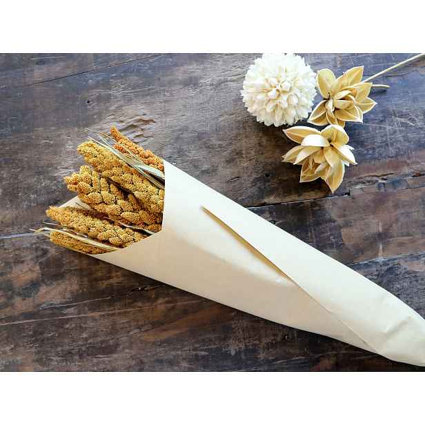 Sada sušených květů Seterea Fleur v přírodní hnědé barvě – 75 cm Chic Antique
