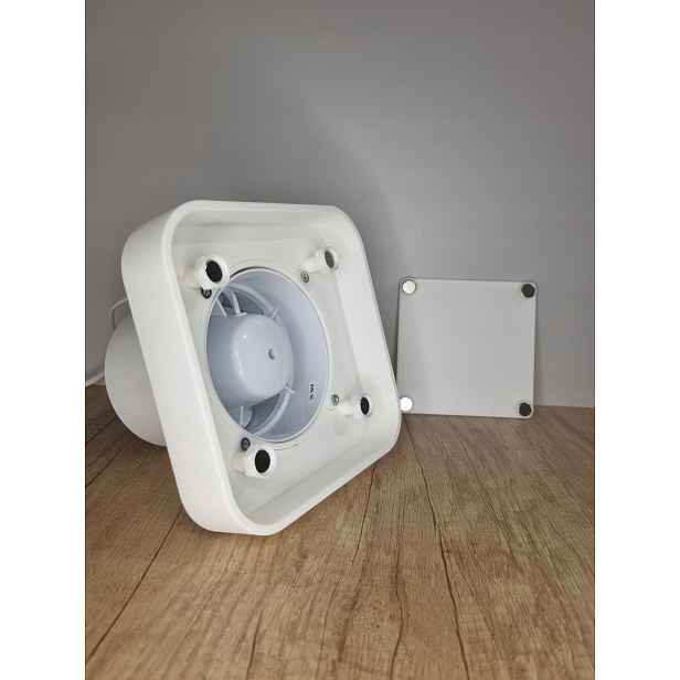 Skrytá Ventilační Mřížka s ventilátorem 100 mm – bílá – půlkruhová