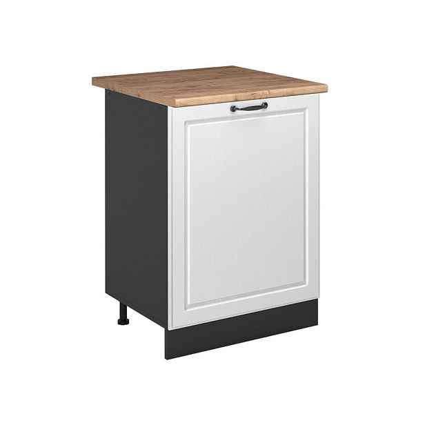 Vicco SPODNÍ SKŘÍŇKA KUCHYŇSKÉ LINKY R-Line, Bílý venkovský dům/Antracit, 60 cm s 1 dveřmi pracovná doska Dub Goldkraft