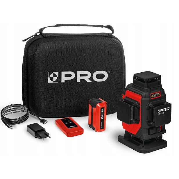 Vícelinkový laser Pro AQ4DG Zelený 4x360 Akumulátor Li-ion, Ovladač, Pouzdro