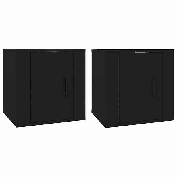 vidaXL Nástěnné TV skříňky 2 ks černé 40 x 34,5 x 40 cm