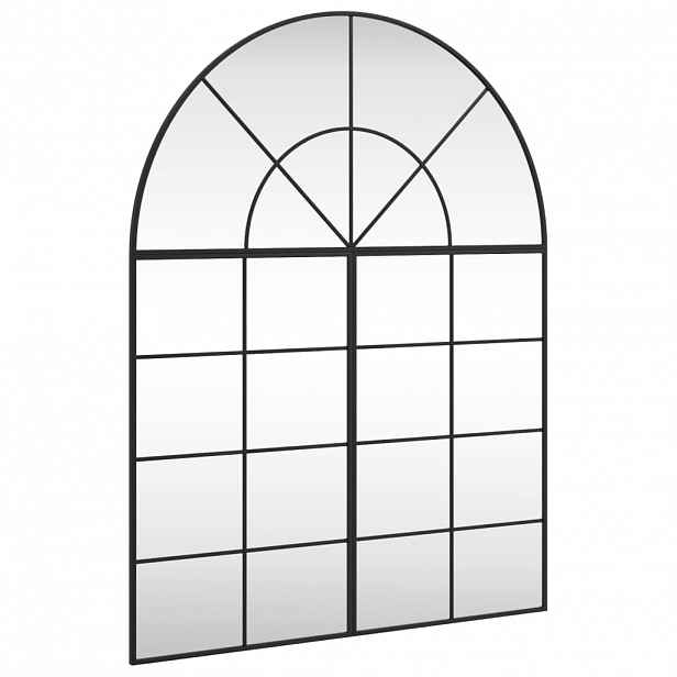 vidaXL Nástěnné zrcadlo černé 100 x 130 cm oblouk železo