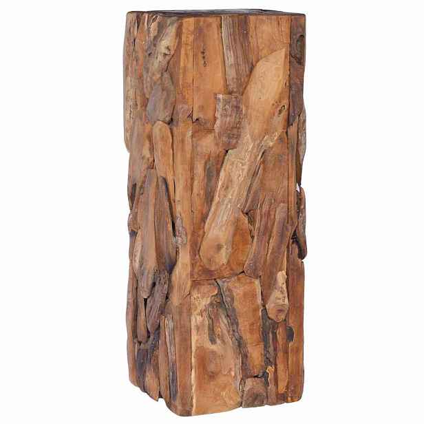 vidaXL Odkládací stolek 30 x 30 x 80 cm masivní teakové dřevo