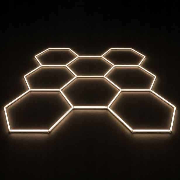 Led garážový panel HEX8 245W černý 4000K 229x237 cm silné světlo