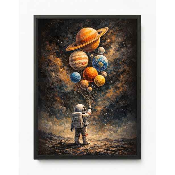 Obraz Rám Americký Box Sen Vesmír Cesta Planety Astronaut Balóny 60x80