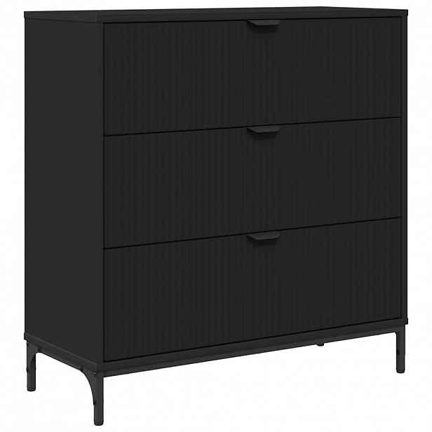 vidaXL Servírovací skříň Černá 79,5 x 33 x 82 cm kompozitní dřevo