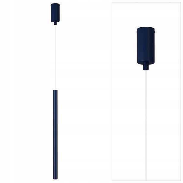 Závěsná lampa Sopel tmavě modrá s charakterem v chodbě Sigma Lighting