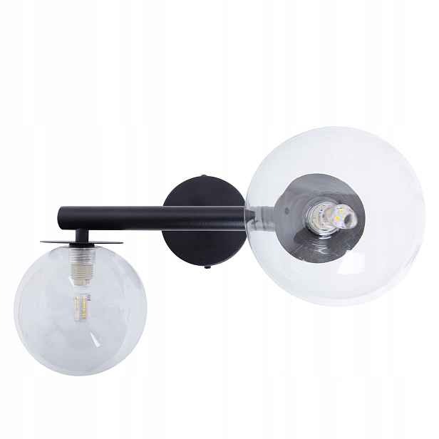 Sigma Lighting Nástěnné svítidlo Avola černé 2xG9 skleněné koule průhledné