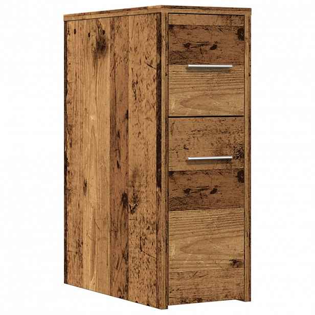 vidaXL Úzká koupelnová skříňka na kolečkách old wood kompozitní dřevo