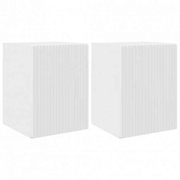vidaXL TV wall cabinet 2 ks Lesklá Bílá Kompozitní dřevo