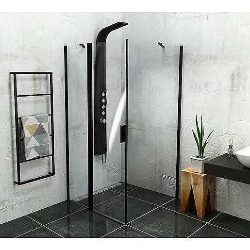 Boční zástěna ke sprchovým dveřím 80x200 cm Polysan Zoom černá matná ZL3280B