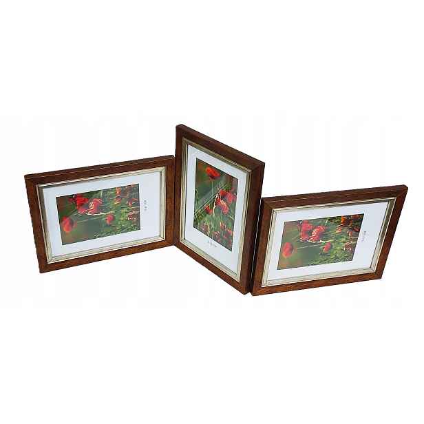 Galerie multirama Flash fotografie 15x21 cm Trojitá úroveň/vertikální/horizontální Hnědá