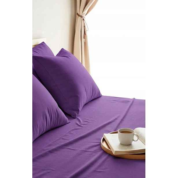 Povlečení 100% bavlna renforcé fialová SoftSleep 160x200 Turecko