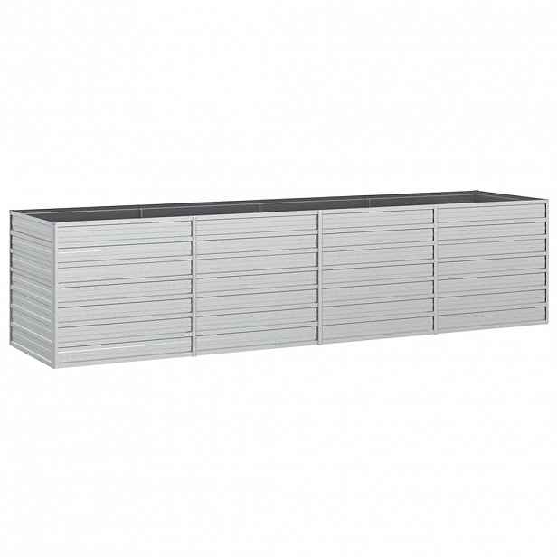 vidaXL Zahradní vyvýšený záhon 320x80x77 cm pozinkovaná ocel stříbrný