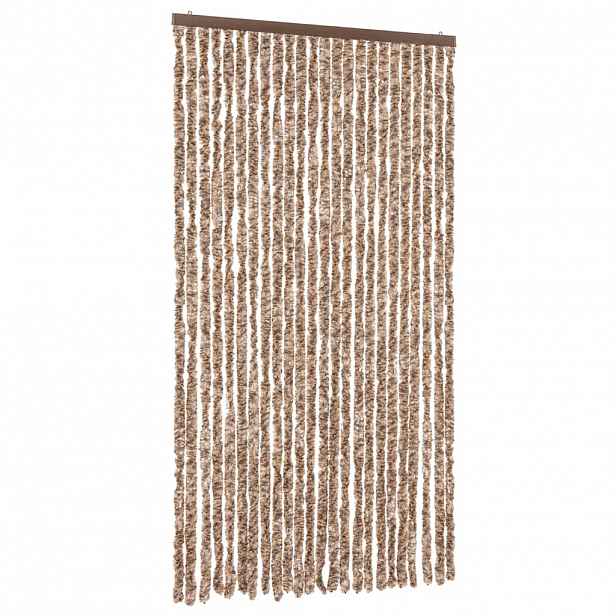 vidaXL Závěs proti hmyzu béžový a tmavě hnědý 100 x 230 cm žinylka