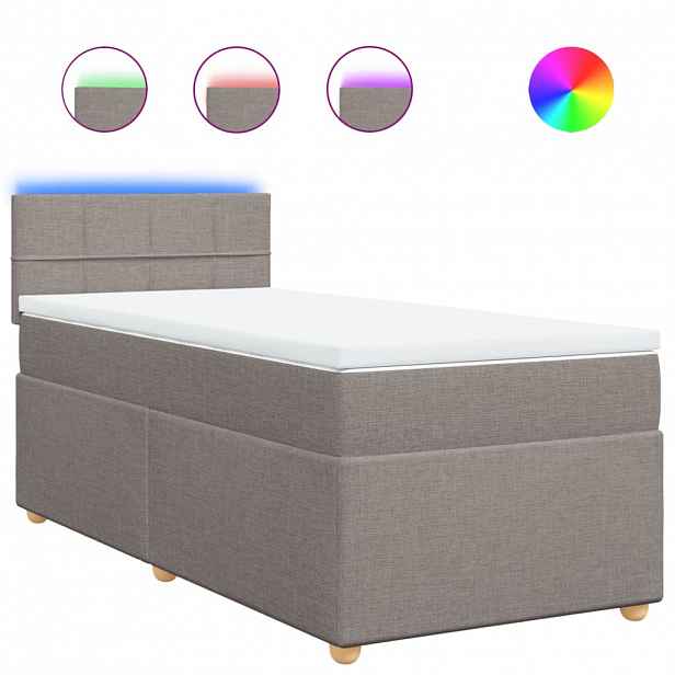 vidaXL Box spring postel s matrací taupe 100 x 200 cm textil