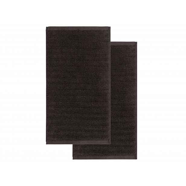 Livarno Home Froté ručník pro hosty, 50 x 100 cm, 500 g/m2, 2 kusy (šedá)
