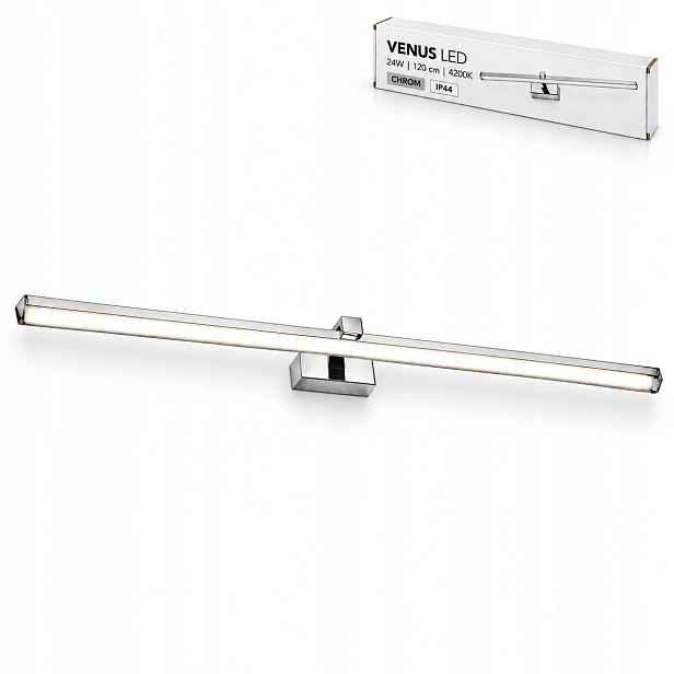 Nástěnné svítidlo Venus 24W 120 cm chromové Led zrcadlové osvětlení 4200K IP44 1640lm