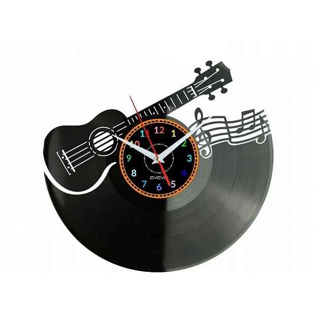 Ukulele Hudba Jazz Rock & Roll Nástěnné Hodiny Vinylová Deska Dárek