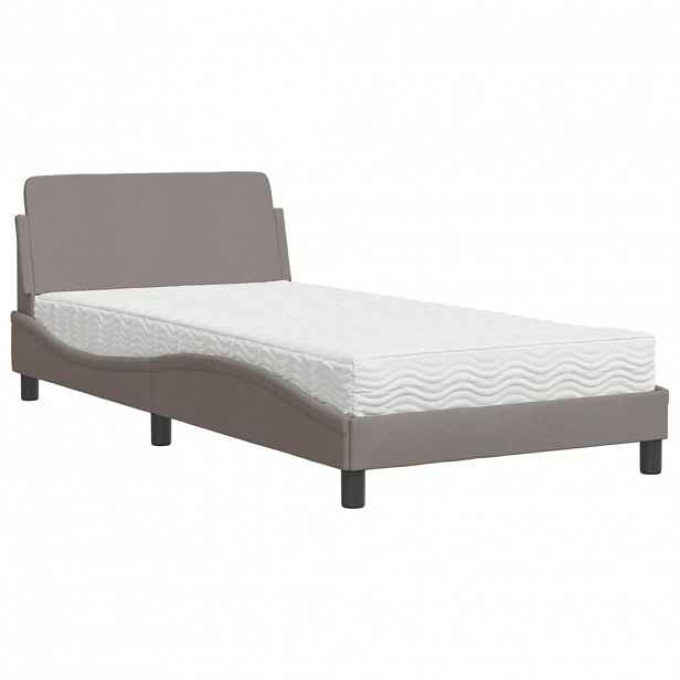 vidaXL Postel s matrací Dover taupe 100 x 200 cm textil
