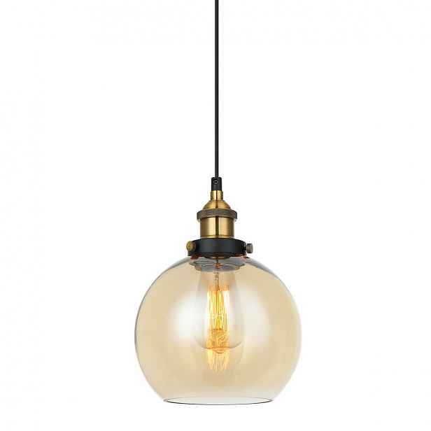 Cardena Závěsná lampa Černá Zlatá Loftová Kulatá E27 40W IP20