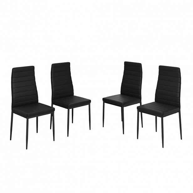 Vicco ŽIDLE DO JÍDELNY Grand Černá 42.5 x 48 cm Sada 4 kusů