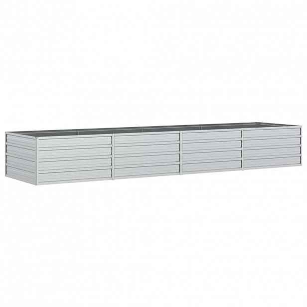 vidaXL Zahradní vyvýšený záhon 320x80x45 cm pozinkovaná ocel stříbrný