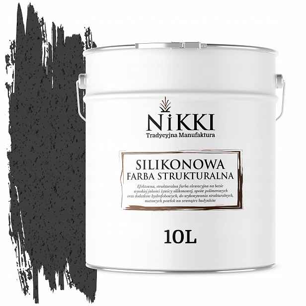 Barva Strukturovaná Fasádní Silikonová Fasádní 10L Černá F268 Uv