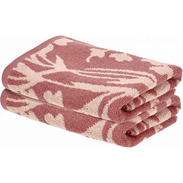 Livarno® Froté ručník, 50 x 100 cm, 550 g/m², 2 kusy (květina)