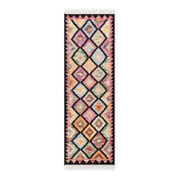 Oboustranný ručně tkaný vlněný běhoun 60x190 cm Kamal Zara – Nouristan