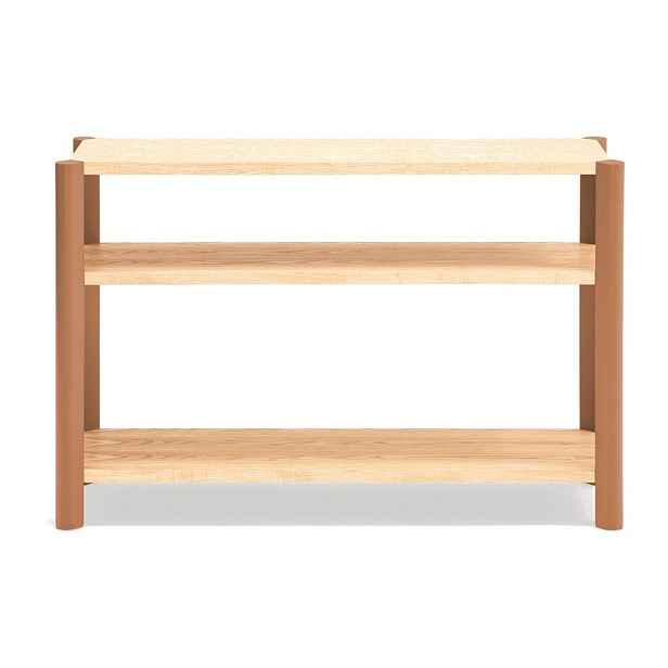 Regál v dekoru dubu v cihlové barvě/ve světle přírodní barvě 126x84x43 cm Bona – Teulat