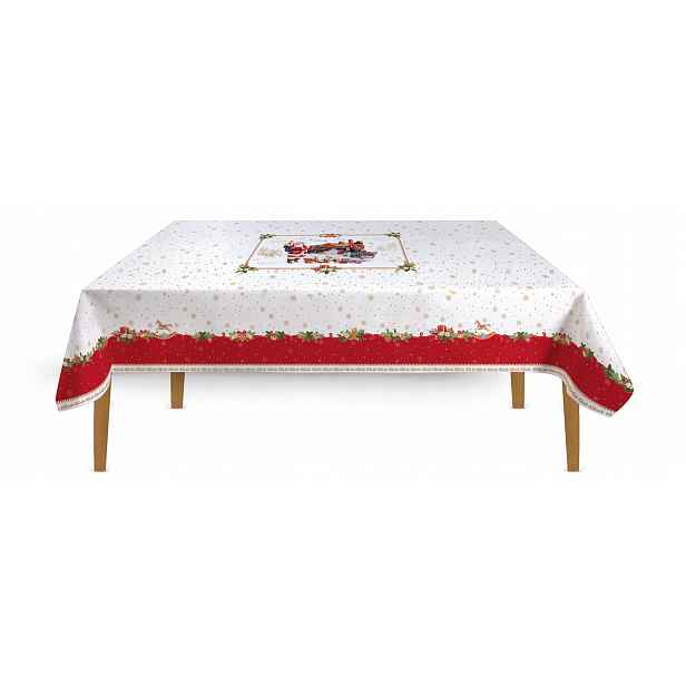 Vánoční ubrus 250 x 145 cm na stůl Vánoce Štědrý den Zimní