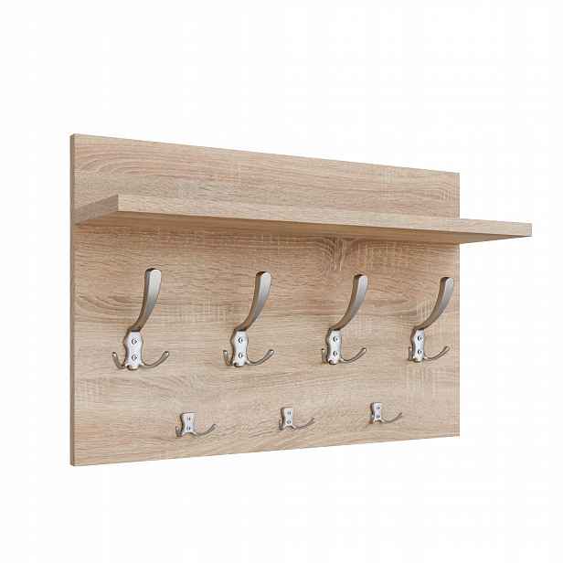 Věšák Loft 50 cm Dub Sonoma 7 úchytů Satén Moderní na oblečení