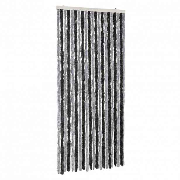 vidaXL Závěs proti hmyzu šedý a černý 90 x 200 cm žinylka