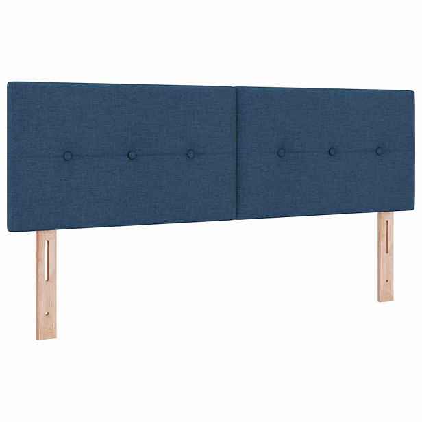 vidaXL Výškově nastavitelné čelo postele s čelo Modrá 144 cm textil