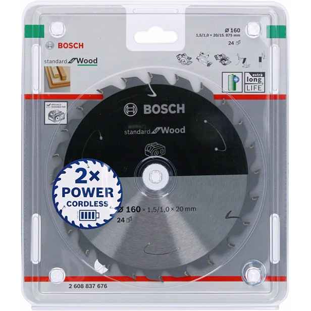 Bosch Pila Standard Wood Accu 160x20x24z B2608837676